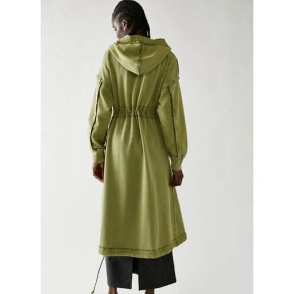 NWT Free People keep Me cardi long hoodie duster Cardigan Jacket Size L - Picture 2 of 9
